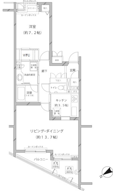 ＭＦＰＲコート代官山の間取図