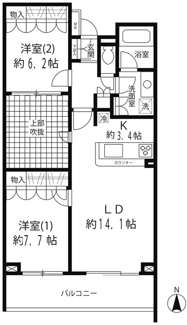 リベルテ等々力の間取図
