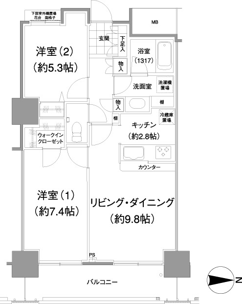 イストワールの間取図