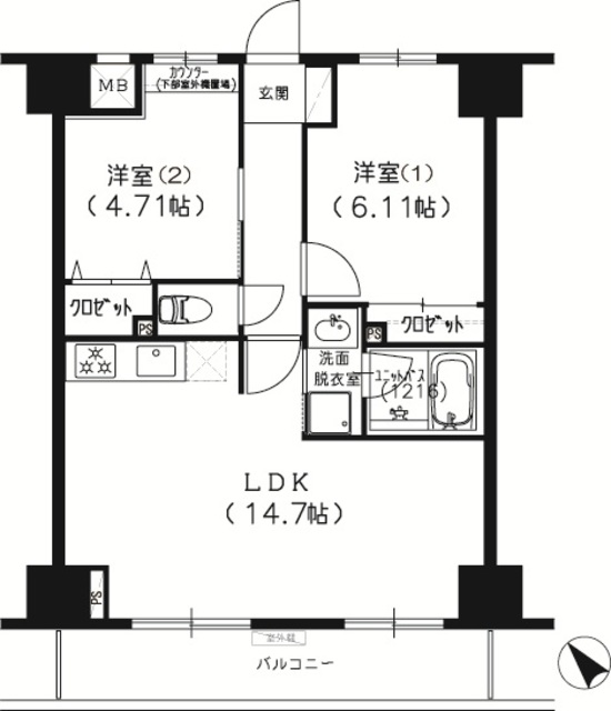 Ｓ－ＦＯＲＴ船橋塚田の間取図