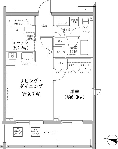 ヒューリックコート雪が谷の間取図
