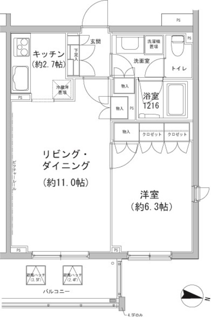 ヒューリックコート雪が谷の間取図