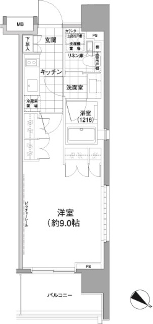 パークハビオ渋谷神山町の間取図