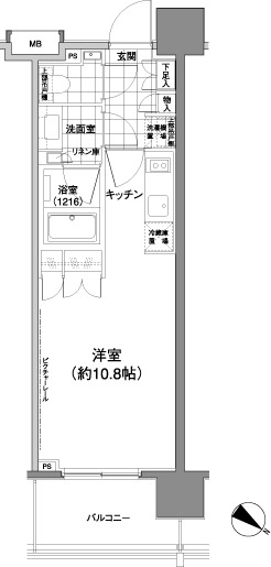 パークハビオ渋谷神山町の間取図