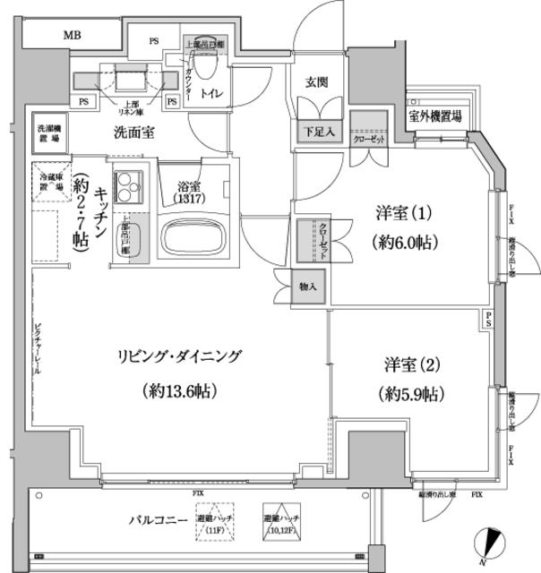 パークハビオ渋谷本町レジデンスの間取図