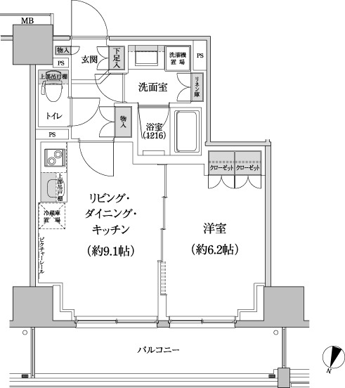 パークハビオ渋谷本町レジデンスの間取図