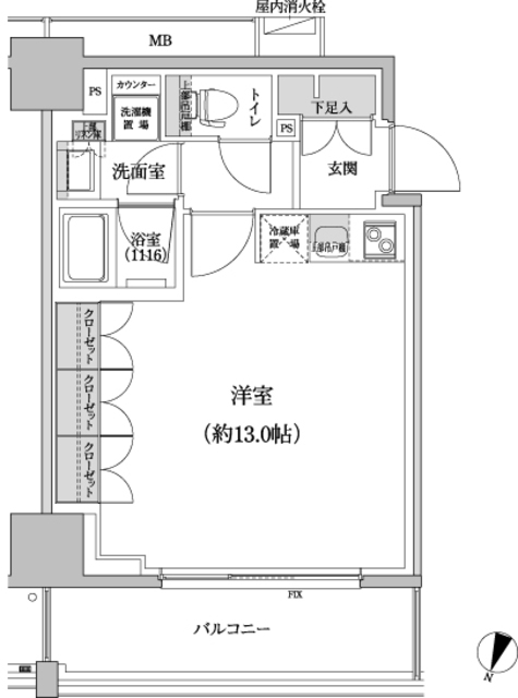 パークハビオ渋谷本町レジデンスの間取図