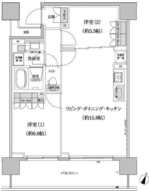パークハビオ渋谷本町レジデンスの間取図