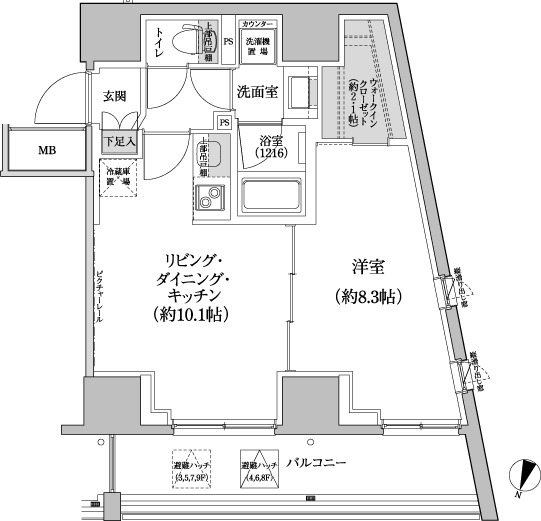 パークハビオ渋谷本町レジデンスの間取図