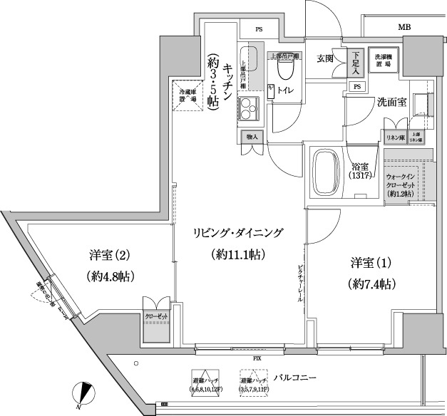 パークハビオ渋谷本町レジデンスの間取図