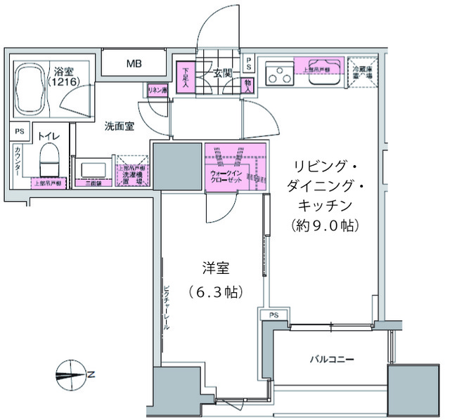 プレジリア東日本橋の間取図