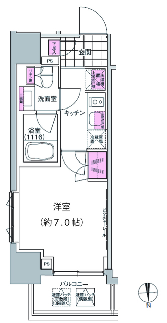 プレジリア東日本橋の間取図