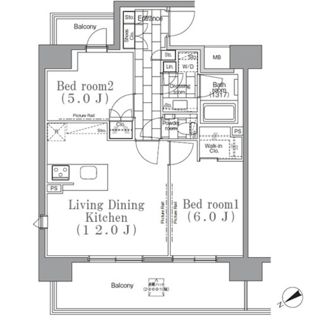 パークハビオ目黒リバーサイドの間取図