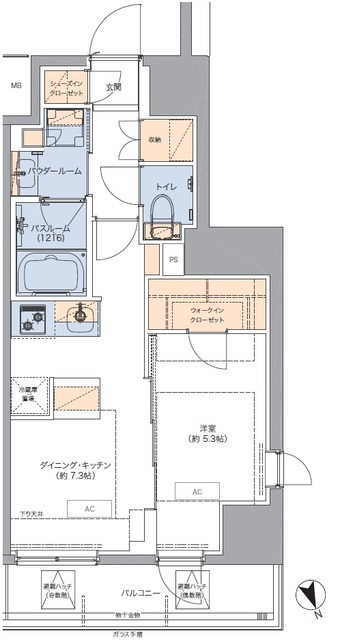 トラディティオ門前仲町の間取図