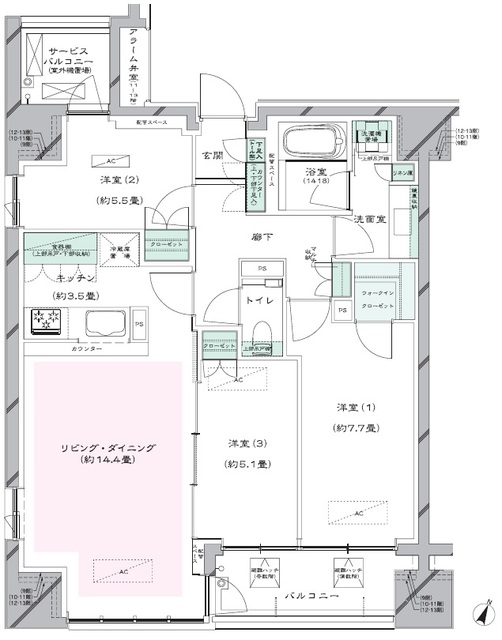 レジデンス二番町の間取図