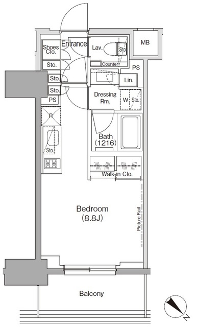 ザ・パークハビオ月島フロントの間取図