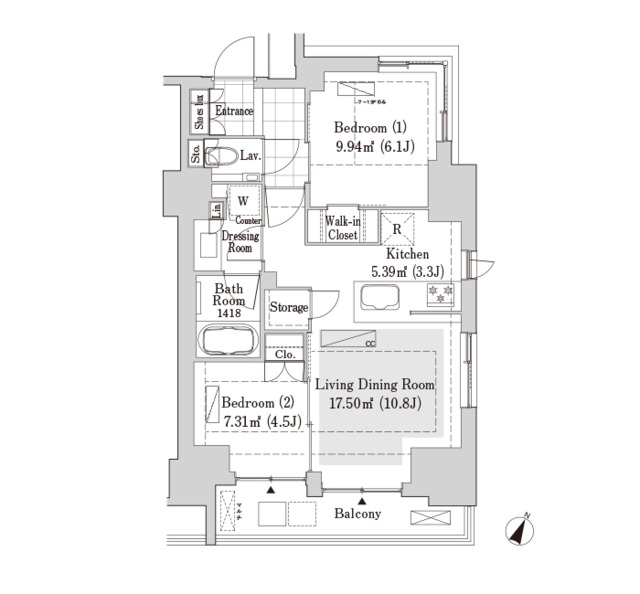 リブクオーレ神保町の間取図