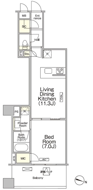 ボヌール日本橋浜町の間取図