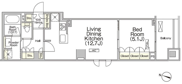 ボヌール日本橋浜町の間取図