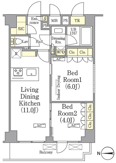 ザ・パークワンズ高輪の間取図