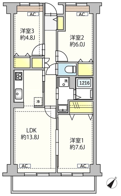 東雪谷マンションの間取図