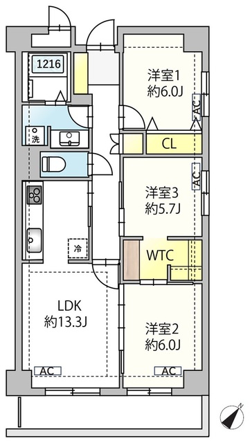 東雪谷マンションの間取図