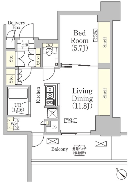 メゾンカルム日本橋馬喰町の間取図
