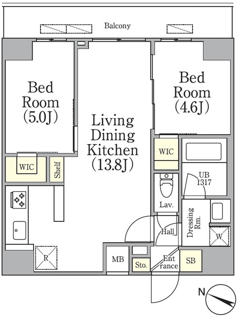 アジールコート三軒茶屋の間取図