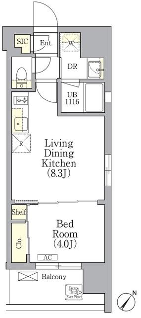 エル・セレーノ横浜関内プリマの間取図
