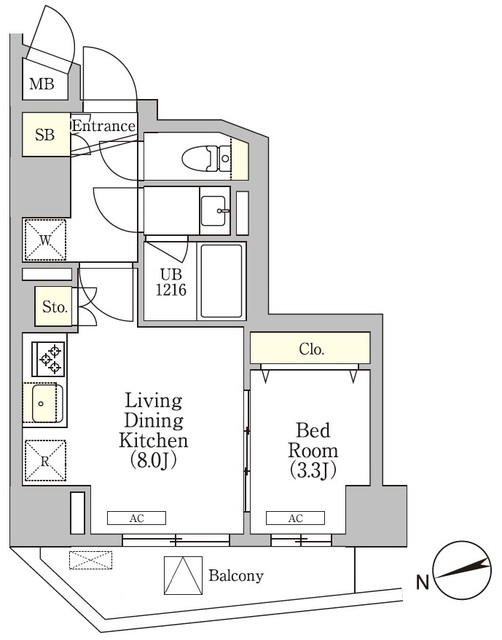 Ｌａ　Ｐｅｒｌａ　Ｔａｋａｎａｗａの間取図