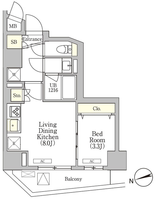 Ｌａ　Ｐｅｒｌａ　Ｔａｋａｎａｗａの間取図