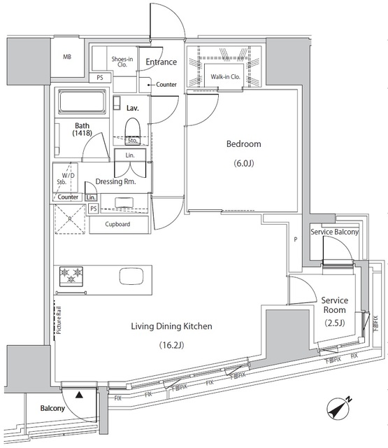 ザ・パークハビオ市ヶ谷イーストの間取図
