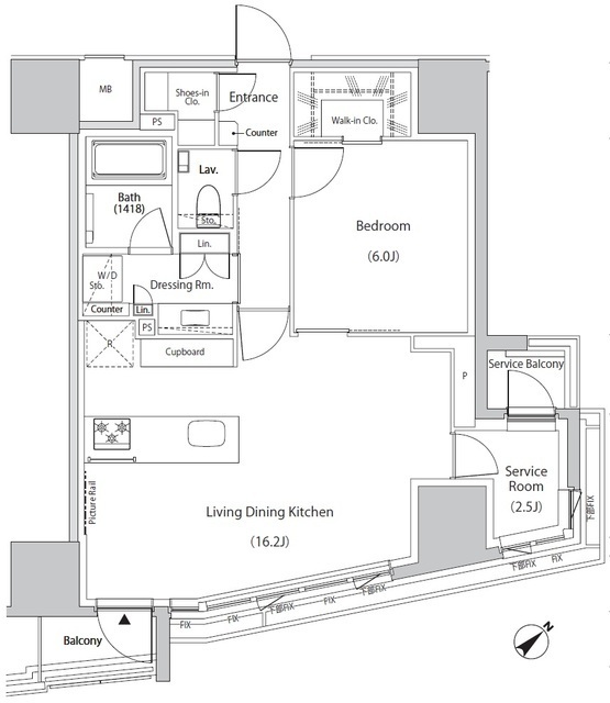ザ・パークハビオ市ヶ谷イーストの間取図