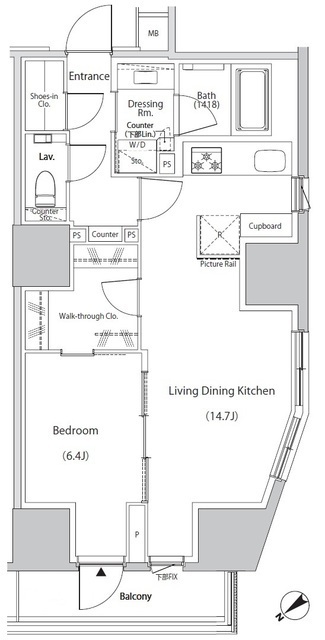 ザ・パークハビオ市ヶ谷イーストの間取図