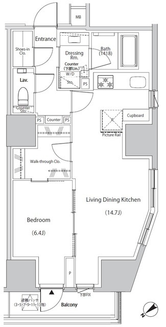 ザ・パークハビオ市ヶ谷イーストの間取図