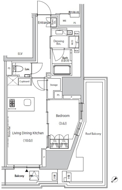 ザ・パークハビオ市ヶ谷ウエストの間取図