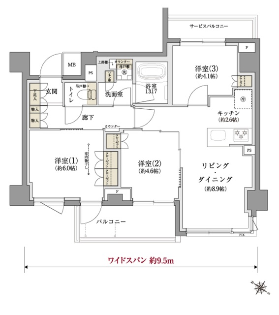 ＴＥＮＡＳ千歳船橋の間取図