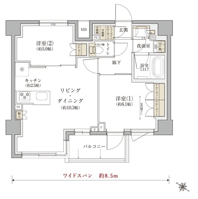 ＴＥＮＡＳ千歳船橋の間取図