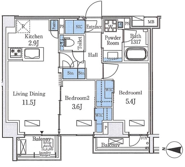 アクアレジデンス錦糸町の間取図