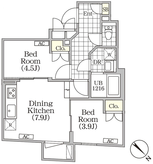 ＢＲＩＣＫ　ＲＥＳＩＤＥＮＣＥ　目黒本町の間取図