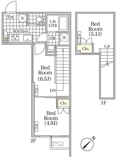 ＢＲＩＣＫ　ＲＥＳＩＤＥＮＣＥ　目黒本町の間取図