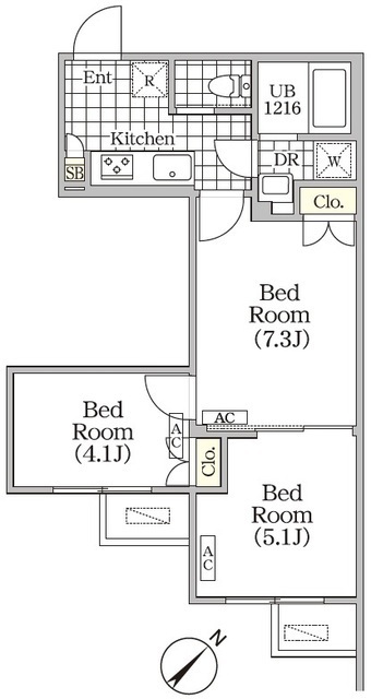 ＢＲＩＣＫ　ＲＥＳＩＤＥＮＣＥ　目黒本町の間取図