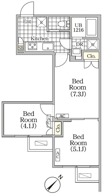 ＢＲＩＣＫ　ＲＥＳＩＤＥＮＣＥ　目黒本町の間取図