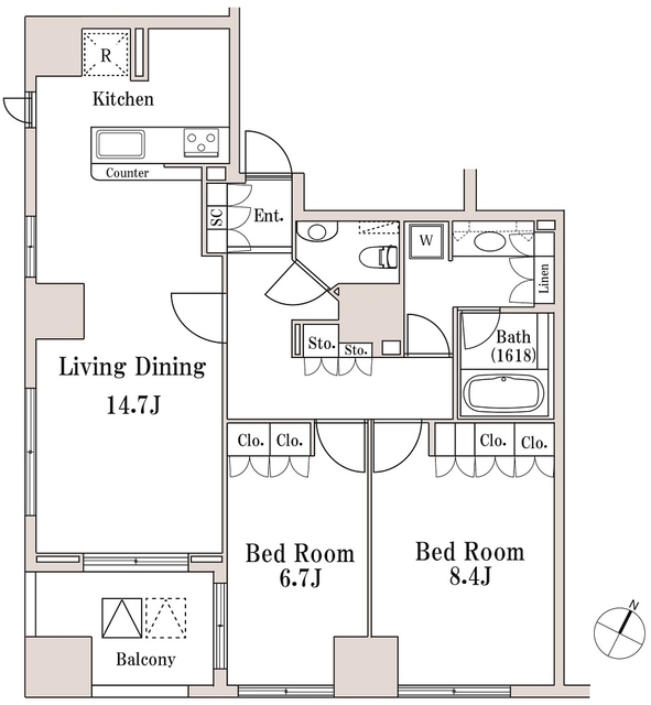 ＬａＳａｎｔｅ一番町の間取図