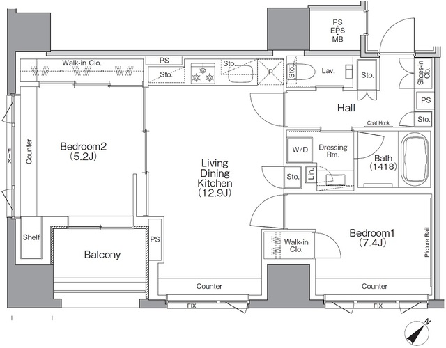 ザ・パークハビオＳＯＨＯ横浜関内の間取図