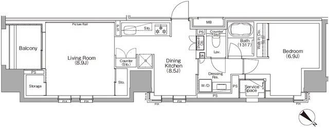 ザ・パークハビオＳＯＨＯ横浜関内の間取図
