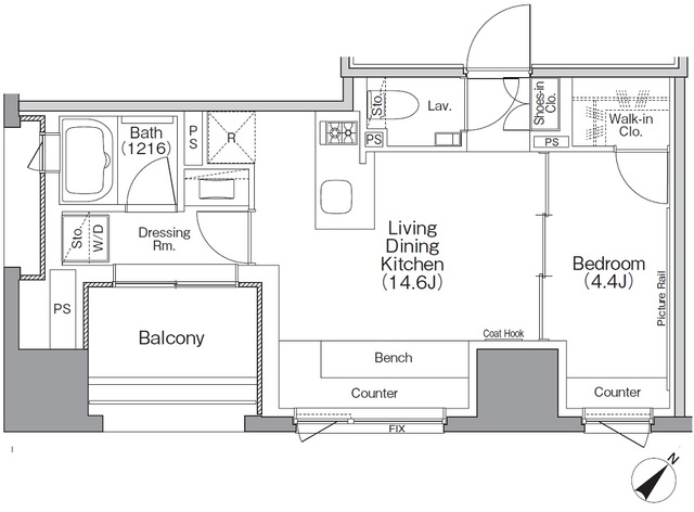 ザ・パークハビオＳＯＨＯ横浜関内の間取図