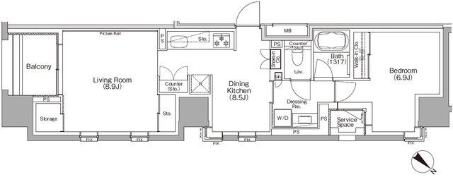 ザ・パークハビオＳＯＨＯ横浜関内の間取図