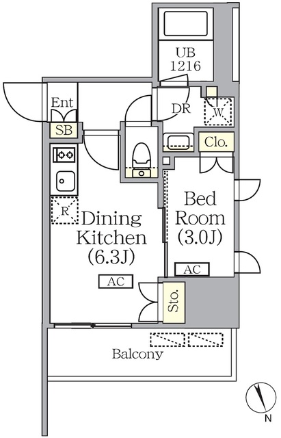 プライムガーデン銀座八丁堀の間取図