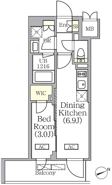 プライムガーデン銀座八丁堀の間取図